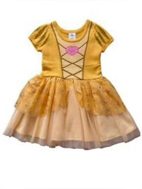 Disney Princess baby Girl Belle Cosplay tutu sweater Dress sz 18 months